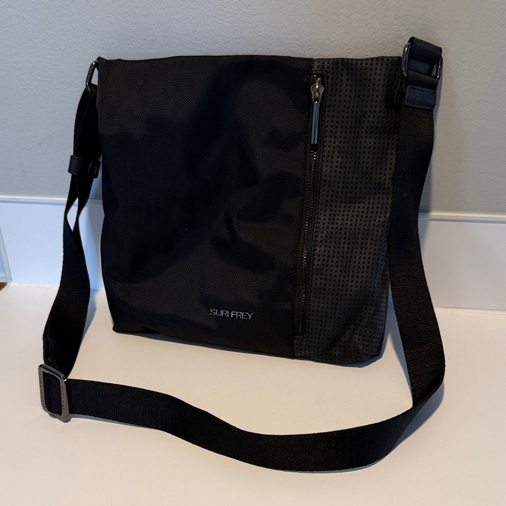 Black Suri Frey Nylon Crossbody Bag